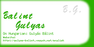 balint gulyas business card