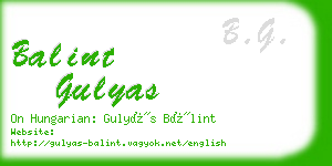 balint gulyas business card